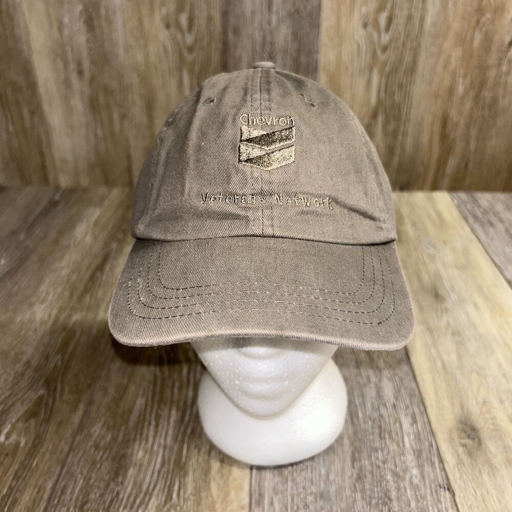 Chevron Veterans Network Hat Gray Strapback Oil & Gas Vintage Baseball Cap